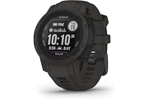 Garmin Instinct 2S Solar, Reloj inteligente con GPS resistente al agua, carga solar, funciones deportivas, pulsioximetría, puntuación de sueño y notificaciones del smartphone, Negro