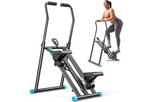 MERACH Upgraded Stair Stepper Exercise Machine for Home Gym, Foldable Vertical Stair Climber with Adjustable 3 Level Resistance, Extended Step Range