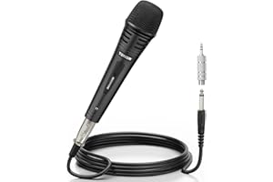 TONOR Microfono Dinamico per Karaoke con Cavo XLR 5M, Microfoni Professionale in Metallo per Festa in casa, Canto, Parlato, Matrimonio, Mic Cardioide con Jack 6.35mm Compatibile con Altoparlante