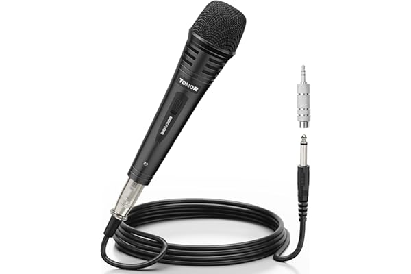 TONOR Dynamic Karaoke Microphone for Singing with 4.5m XLR Cable, Metal Handheld Mic Compatible with Karaoke Machine/Speaker/Amp/Mixer for Karaoke Singing, Speech, Wedding, Stage and Outdoor Activity