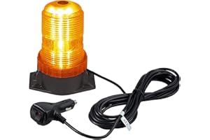 EYPINS Led Rotating Beacon Strobe Light, 30W Car Warning Light, 360 ° Rotating Beacon 30 LEDs Light, Magnet Flashing Light Tractor Beacon Light IP67 for 12V / 24V Truck, Private Car, Tractor(Orange)