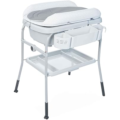 Fasciatoio Mobile Con Vasca Ib Style® My Little Farm - 4 Ruote Con Freni, Vani Portaoggetti, Design Colorato - Foto 5