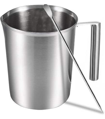 Bricco per Latte in Acciaio Inox Brocca 1 Litro con Scala Graduata Brocca per Cappuccino Montalatte Caffè Schiuma di Latte