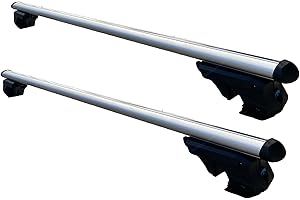 Susy Shop Barras portaequipajes universales coche con 4 cerraduras antirrobo 135 cm o 120 cm LS (modelo 135 cm)