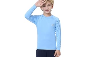 MEETWEE Boy Long/Short Sleeve Rash Vest Guard Kids Swimming Top UV Sun Protection UPF 50+ Quick Drying
