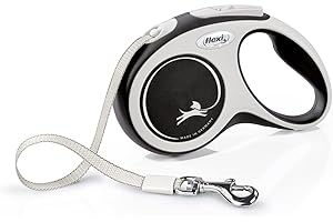 Flexi® Comfort S Sangle 5 m Noir, Laisse rétractable pour Chiens jusqu'à 15 kg