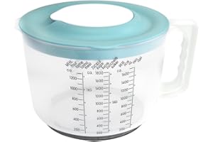 com-four® Tasse à mesurer avec couvercle anti-éclaboussures - bol mélangeur avec base de bouchon - bol de cuisson avec bec verseur [la sélection de couleurs varie] (001 pièce - gobelet doseur 2L)
