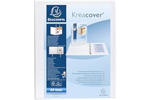 Exacompta 51941E Segregator 4 ringowy Kreacover A4+ grzbiet 38 mm, wykonany z tworzywa sztucznego PP segregator pierścieniowy teczka na dokumenty segregator na dokumenty 1 sztuka kolor biały