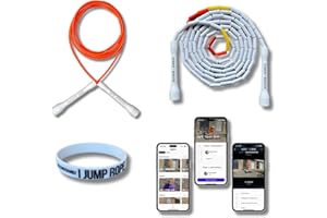 Elevate Rope - wiązka liny do skakania z aplikacją treningową – 2 x regulowana skakanka – dorosłych i dzieci – Speed + Beaded Rope – fitness i sztuczki – wewnątrz / na zewnątrz – zestaw skakania