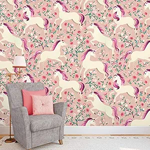 Decor Production PVC Vinyl, Water Proof Self Adhesive Wallpaper for Home Decor, Living Room, Bedroom, Hall, Kids Room, Play Room (10 sq.ft, 16x90 Inches Each Strip)