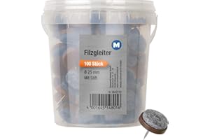 Metafranc 642710 642710-Tacos de fieltro (diámetro, clavos, unidades), color marrón, Ø 25 mm (100 Stück)