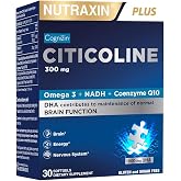 Nutraxin Citicoline 300 mg (Cognizin) &ndash; Omega-3 (EPA & DHA), Koenzim Q10, NADH, B6 & B12 İ&ccedil;eren Takviye &ndash; 30 Softgel