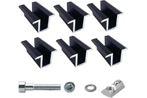 MOTO SCREENIES Mittelklemme Halterung Befestigung für Solarmodule PV Solar Panel inkl Schrauben SET 6x Mittelklemme Schwarz eloxiert 30mm