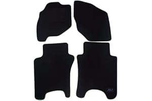 J&J AUTOMOTIVE | Tapis De Sol Noir Velours sur Mesure pour Jazz 2002-2008, Ajustement précis, Base Antidérapante, Renforcée dans la Zone de la Pédale