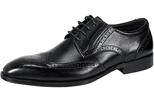 YFFUSHI Herren Schnürhalbschuhe aus Echter Rindsleder Klassischer Businessschuhe Derby Oxfords Lederschuhe