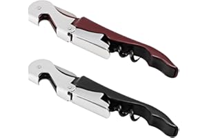 Cavatappi Wine Opener Set 2, MAXIN in acciaio inox a tre-in-One Apribottiglie, cavatappi e fogli taglierine per sommelier, camerieri e baristi