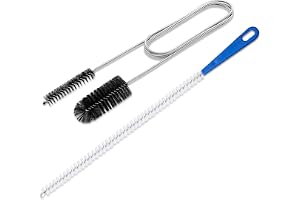 SANZEZ COOLive Flexible Extra Long Drain Brush - 61 inch Pipe Cleaner and 17.7 inch Sink Unblocker, Double Ended Nylon Brush for Curved Pipes and Slim Holes