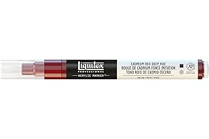 ‎LIQUITEX Liquitex 4620311 Professional Paint Marker, Acrylmarker mit hochpigmentierte Acrylfarbe auf Wasserbasis für den Innenbereich & Außenbereich, feine Spitze - Kadmiumrot dunkel Farbton