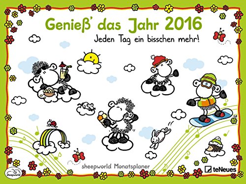 Sheepworld Monatsplaner 2016 - Wandplaner- 30 x 40 cm (geöffnet 60 x 40 cm) Buchen