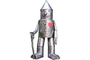 COMONBY 41cm Tall 'Tin Man & His Heart' Metal Garden Sculpture with Axe Small