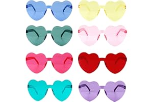 3 Paia Di Occhiali Da Sole A Forma Di Cuore Rosa – Occhiali Vintage Per Feste, Compleanni, Carnevale, Unisex, Protezione UV, 13,5x14 Cm