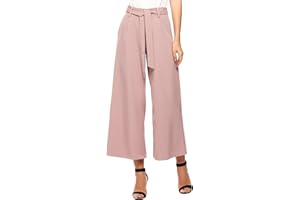 Beyove Damskie spodnie Culotte o szerokości 7/8, spodnie letnie, eleganckie spodnie biznesowe, w paski, spodnie do garnituru, spodnie Palazzo, letnie spodnie z paskiem