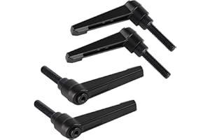 efuturetime® 4 Stück Klemmhebel Griff, M8-32mm, Verstellbare Klemmhebel aus Kohlenstoffstahl, Klemmhebel Außengewinde Griff Maschinengriffe, Schwarz, 32mm