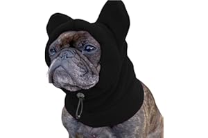 BT Bear Dog Winter Hat,Calming Dog Ears Cover Soft Warm Fleece Hats Windproof Adjustable Quiet Ears for Small Medium Dogs (Black M)