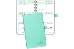 POPRUN Agenda de Poche 2024 2025 16,5 x 9 cm - Petit Planner Semainier 17 Mois D'août 2024 à déc 2025 avec Couverture Souple Spirale, Fente Pour Carte, Papier Certifié FSC®80 g/m² - Menthe vert