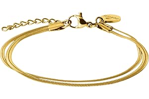 Purelei® Two Layers Damen Armband – verstellbares, wasserfestes Armband mit doppellagigem Schlangenketten-Design für einen stilvollen Layering-Look