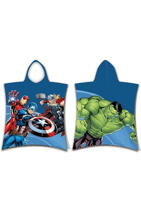 Serviette Capuche Hulk Marvel - Poncho 125x75cm 100% Coton Pour Enfants