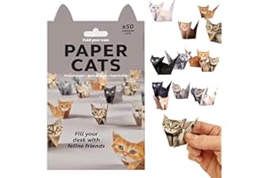 KQLHLHDYZ 50 gatti di carta origami fai da te, divertenti attività artigianali, divertenti modelli di gatti in carta 3D, regalo creativo per gli amanti dei gatti
