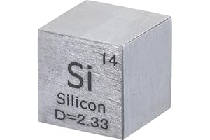 PATIKIL Silicon Cube, 10mm Si Density Cube High Density Element Cube Unique Metal Cube Periodic Table of Elements Collections Lab Experiment Teacher Scientific Classes