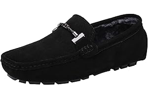 Jamron Uomo Elegante Fibbia Mocassini Comfort Scamosciato Scarpe di Guida Moda Pantofole