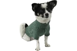LiebeDD Hundepullover Kleine Hunde - Winter Warm Hundepulli mit Beinen Solide Klassisch Hunde Strick Pullover für Windhund Welpen und Katzen, Dog Sweater (Türkis S)