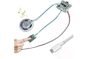 DONGKER Sound Module Button Control 8M Programmable MP3 Module WAV Music Player Board with Speaker for DIY Music Box Recordable Greeting Card Creative Birthday Festival Soundmodule