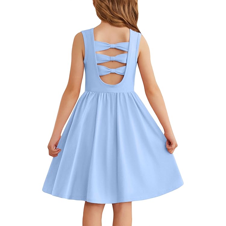 XINYUNZU Mädchen Sommerkleid - Spaghettiträger Mit Taschen