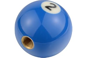 Padaodao Resin Blue Ball Gear Knob Number 2 Billiards Lever Stick Shifter Head for Most Manual Transmission Vehicles SUV Truck Cars