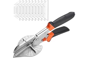 GIONAR Miter Shears, 45 to 135 Degree Trunking Cutter Trim Cutter, Multi-Angle Gasket Shear for Soft Wood, Plastic, PVC, Angular Cutting and Moulding Trim, Blind Cutter with 10 Spare Blades