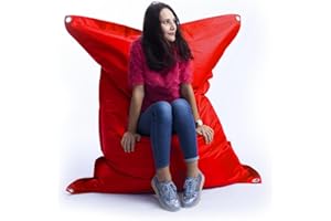 LIVEDECO - Pouf Extérieur, Outdoor, Jardin, Terrasse, Rouge BiG52 Iron RAW