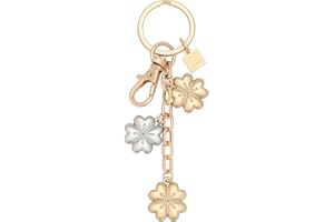 THUN - Portachiavi 3 charms quadrifogli - metallo, smalto a freddo - Collezione Sempre con me - 9.5 cm
