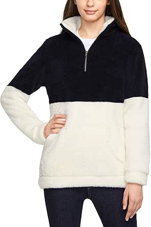 womens grey sherpa pullover