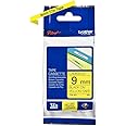 Brother TZe-621 Labelling Tape Cassette, 9 mm (W) x 8 m (L), Laminated, Brother Genuine Supplies - Black on Yellow