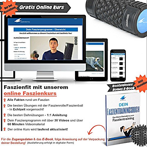 Faszienrolle im Set: 2 in 1 Massagerolle für ideales Faszientraining. Die perfekte Fitnessrolle zur Faszientherapie und Selbstmassage [Inklusiv:Theraband zur Behandlungsoptimierung und praktische Tragetasche. Gratis: E-Book und Video-Einführung] - 5