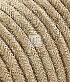 Fabricado en Italia. Merlotti 20366 - Cable eléctrico Redondo H03VV-F, 2 x 0,75 mm², de Yute, 3 Metros