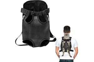 FainFun Pet Backpack for Dogs Cats, Front Carry Bag for Medium Small Dog, Dog Carry Bag Back on Chest, Adjustable Legs Out Pet Travel Bag Backpack Portable, Black, M