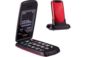 TTfone Star Big Button Simple Facile à Utiliser Flip Mobile Phone Pay As You Go (Rouge, EE PAYG)