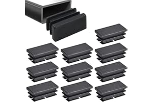 EIYVPRA 10 pezzi 40 x 20 mm Tappi a lamelle, copertura per tubo in polietilene di alta qualità,Inserti del Tubo per Tubo in Metallo, Sedie, Divani, Tavoli, Ripiani, Neri