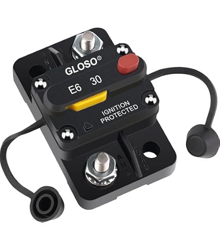 Disjoncteur Réarmable En Ligne 50A 12-24V - Porte-Fusible Avec Réinitialisation Manuelle, Protection Batterie Voiture Et Systèmes Électriques