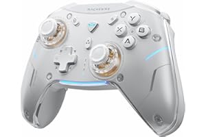 Machenike G5Pro V2 Mando PC Gaming 1000Hz, Joystick Intercambiable en Caliente, Disparadores/Microinterruptores Ópticos, Mando Inalambrico Compatible con PC/NS/Android/iOS, Blanco